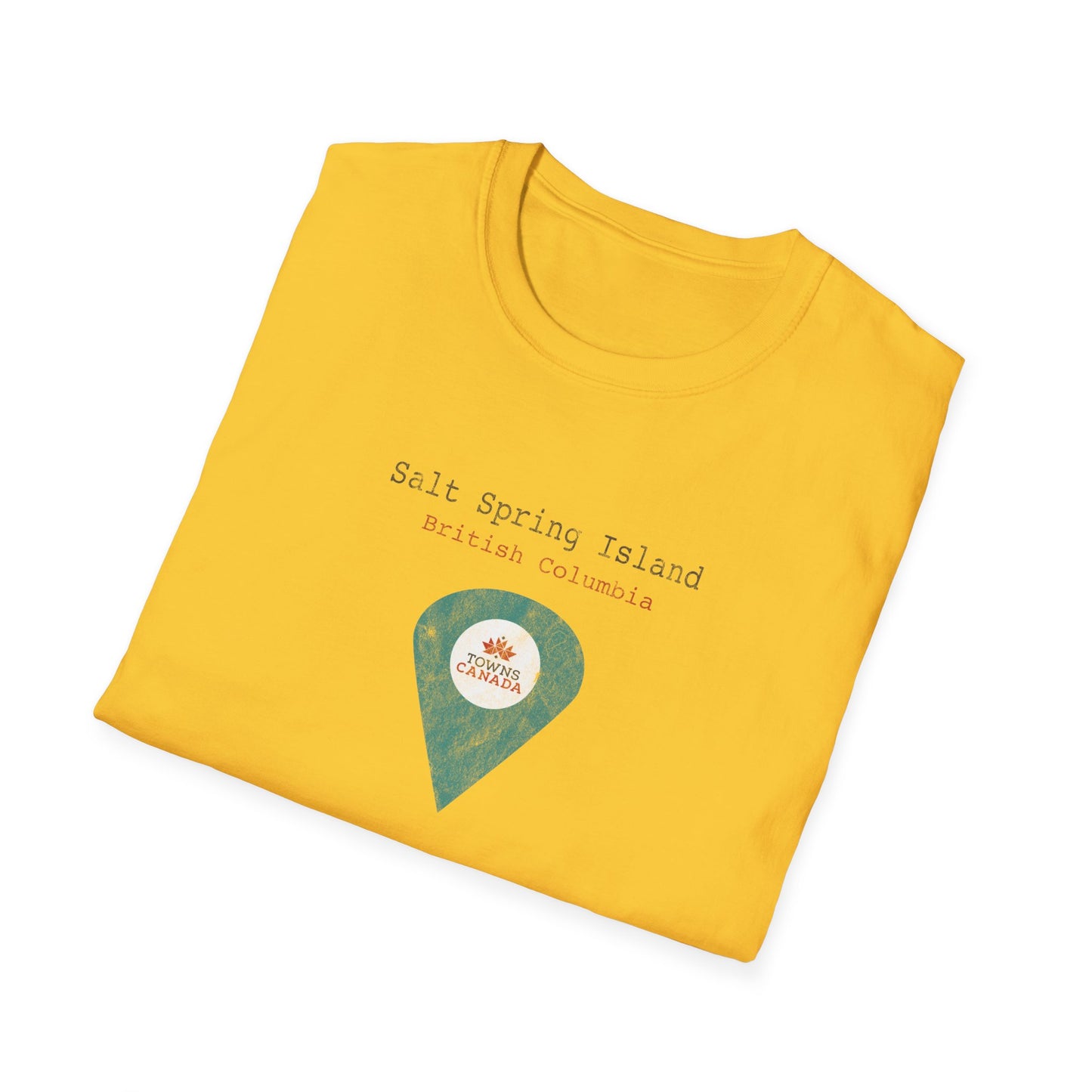 Salt Spring British Columbia Marker - Unisex Vintage Design Cotton T-Shirt