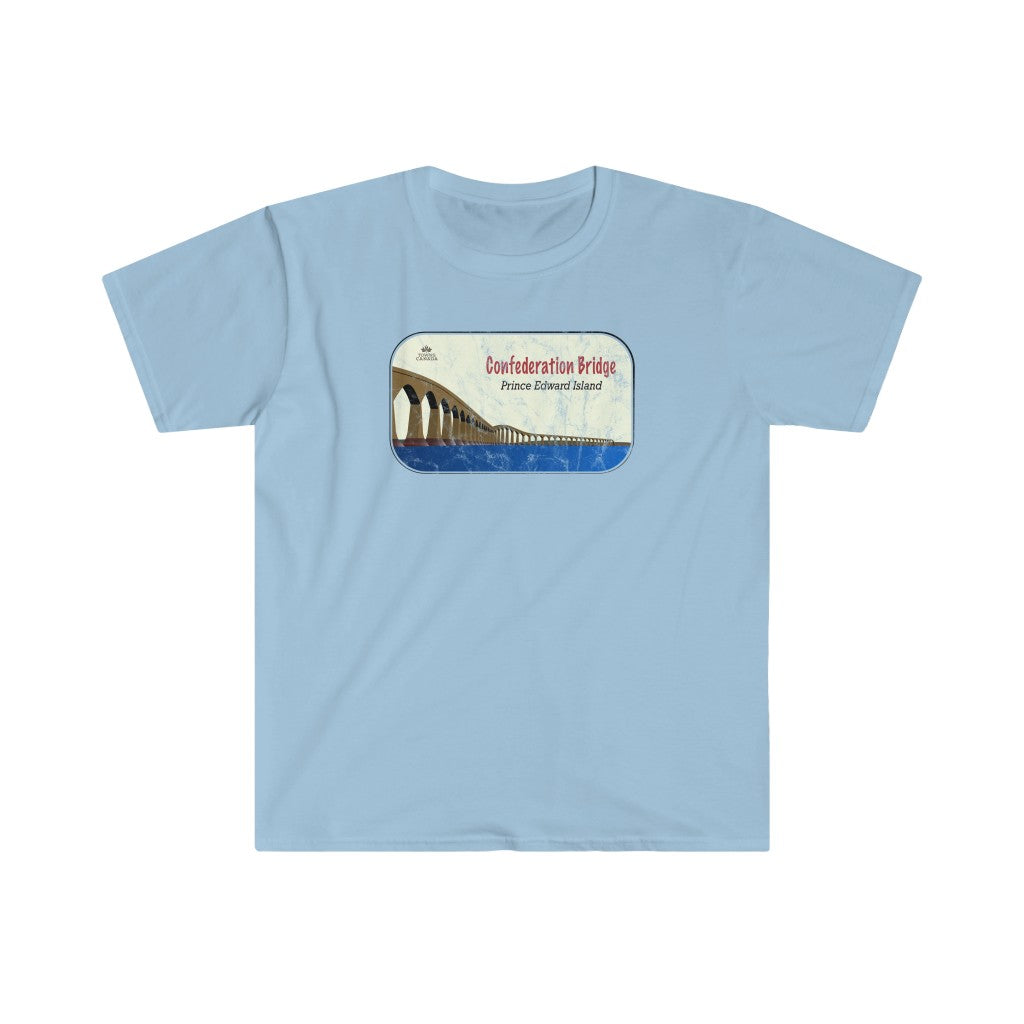 Confederation Bridge P.E.I. - Unisex Cotton Vintage Design T-Shirt