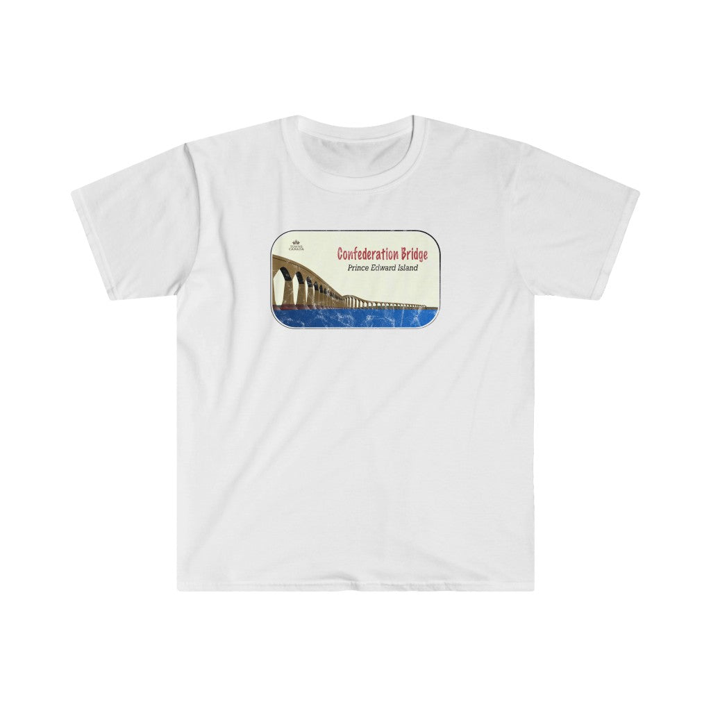 Confederation Bridge P.E.I. - Unisex Cotton Vintage Design T-Shirt