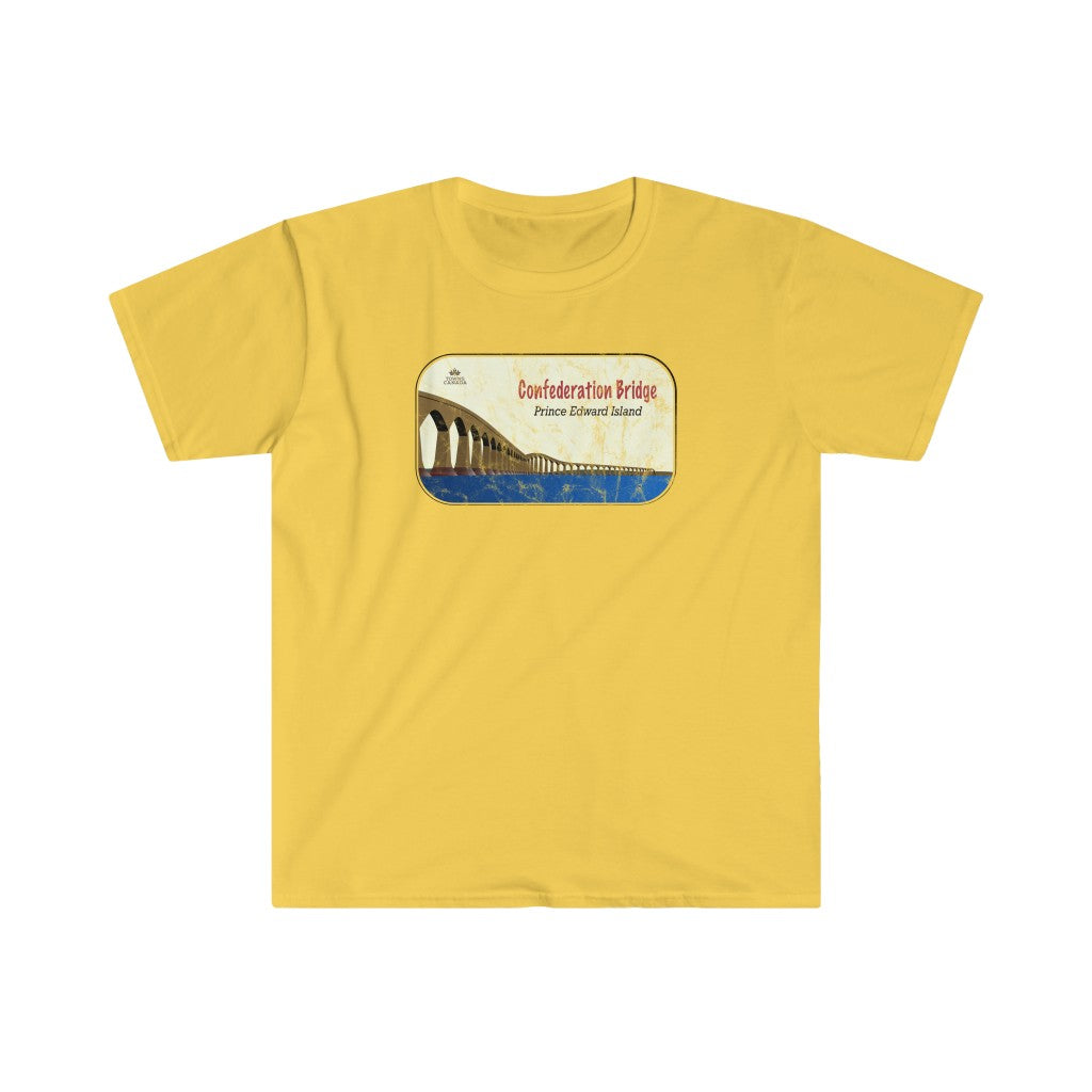 Confederation Bridge P.E.I. - Unisex Cotton Vintage Design T-Shirt