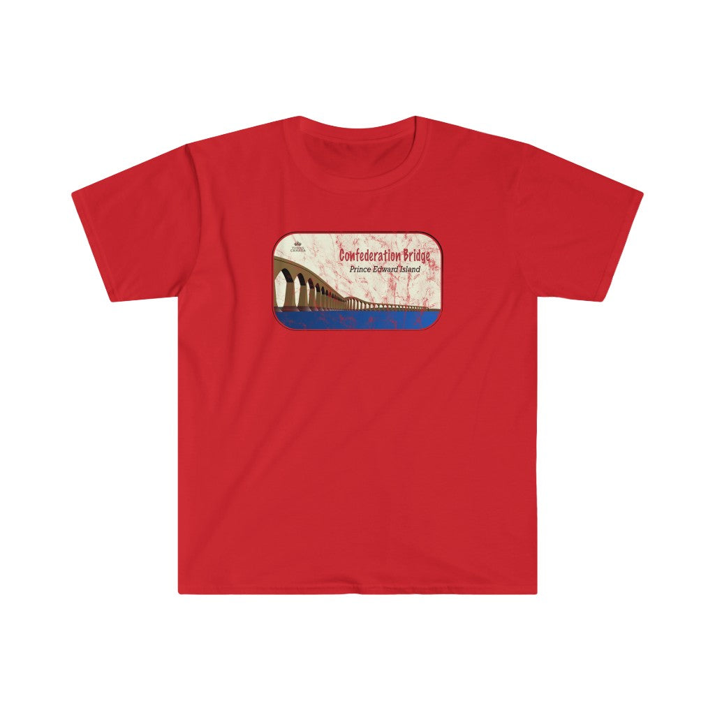 Confederation Bridge P.E.I. - Unisex Cotton Vintage Design T-Shirt