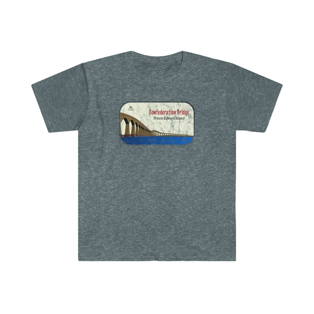 Confederation Bridge P.E.I. - Unisex Cotton Vintage Design T-Shirt